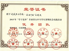 甘肅省大學(xué)生暑期文化科技衛(wèi)生“三下鄉(xiāng)”活動優(yōu)秀團(tuán)隊